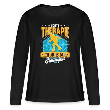 Eislaufen - Frauen Premium Bio Langarmshirt - Schwarz - Vorne - Julia (174cm)