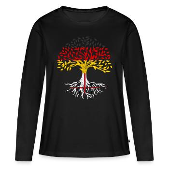 Sardaigne Drapeau sarde Sardaigne Sardaigne - T-shirt manches longues Premium bio Femme - noir - Devant - Julia (174cm)