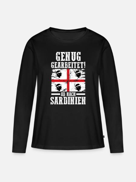 Sarde Sardische Flagge Sardegna Sardinien - Frauen Premium Bio Langarmshirt - Schwarz