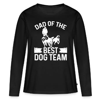 Mushing Dog Team Papa Husky Traîneau traîneau Course de chiens - T-shirt manches longues Premium bio Femme - noir - Devant - Julia (174cm)