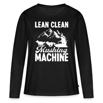 Mushing Machine Alaska Sled Dog Racing Husky - Frauen Premium Bio Langarmshirt - Schwarz - Vorne - Julia (174cm)