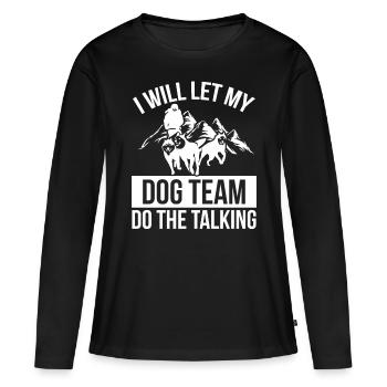 Alaska Mushing Dog Team Sled Dog Racing Husky - T-shirt manches longues Premium bio Femme - noir - Devant - Julia (174cm)