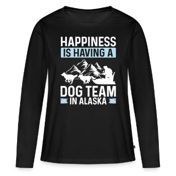 Alaska Dog Team Mushing Sled Dog Racing Husky - Frauen Premium Bio Langarmshirt - Schwarz - Vorne - Julia (174cm)