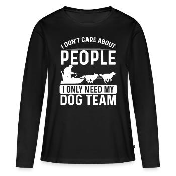 Sled Dog Racing Alaska Mushing Husky Propriétaire de chien - T-shirt manches longues Premium bio Femme - noir - Devant - Julia (174cm)
