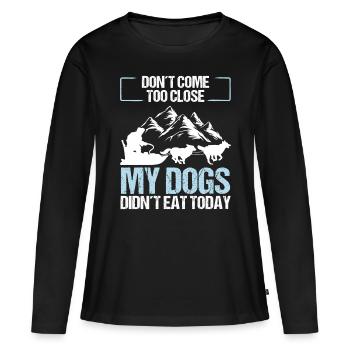 Funny Alaska Mushing Husky Sled Dog Racing - Frauen Premium Bio Langarmshirt - Schwarz - Vorne - Julia (174cm)