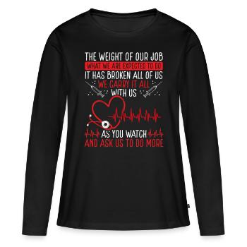 RN CNA Nurse Emergency Room Nursing ER - Women's Premium Organic Long Sleeve Shirt - black - Front - Julia (174cm)