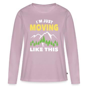 Hiking in Just Moving Like This Trekking Wanderer - Women's Premium Organic Long Sleeve Shirt - dusky pink - Front - Julia (174cm)
