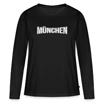 Munich - T-shirt manches longues Premium bio Femme - noir - Devant - Julia (174cm)