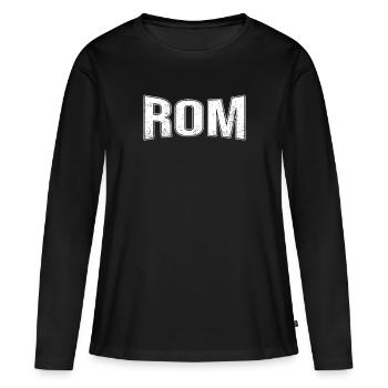 Rome - T-shirt manches longues Premium bio Femme - noir - Devant - Julia (174cm)