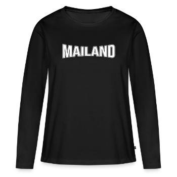 Milan - Women's Premium Organic Long Sleeve Shirt - black - Front - Julia (174cm)