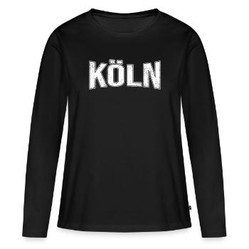 Cologne - T-shirt manches longues Premium bio Femme - noir - Devant - Julia (174cm)