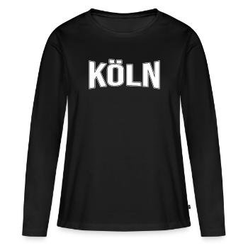Cologne - T-shirt manches longues Premium bio Femme - noir - Devant - Julia (174cm)