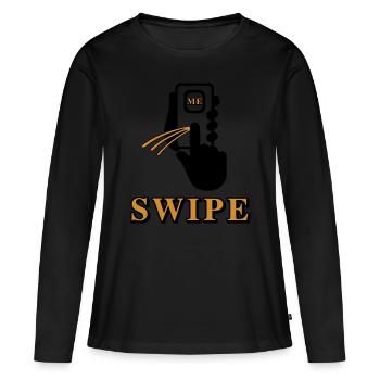 Wipe Me - Swipe Me - Women's Premium Organic Long Sleeve Shirt - black - Front - Julia (174cm)