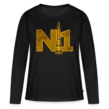 Missile N1 Union soviétique - T-shirt manches longues Premium bio Femme - noir - Devant - Julia (174cm)