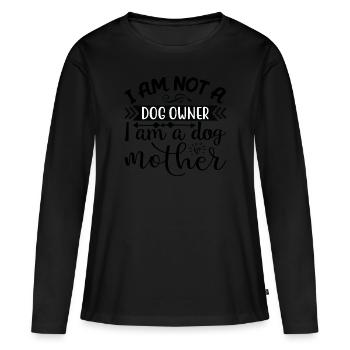 Je ne suis pas propriétaire d’un chien - T-shirt manches longues Premium bio Femme - noir - Devant - Julia (174cm)