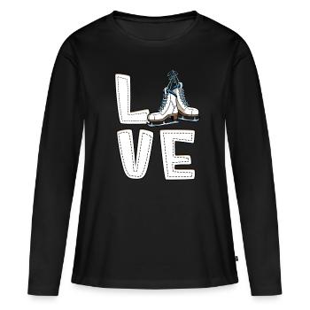Eislaufen - Frauen Premium Bio Langarmshirt - Schwarz - Vorne - Julia (174cm)