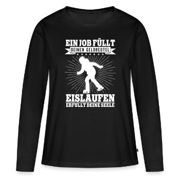 Eislaufen - Frauen Premium Bio Langarmshirt - Schwarz - Vorne - Julia (174cm)
