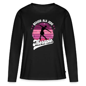 Eislaufen - Frauen Premium Bio Langarmshirt - Schwarz - Vorne - Julia (174cm)