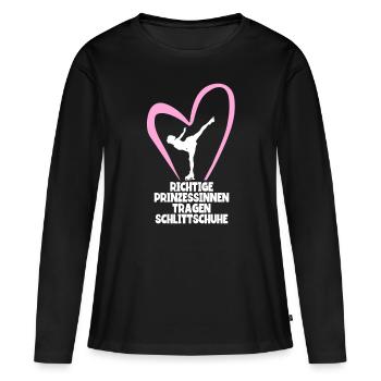 Eislaufen - Frauen Premium Bio Langarmshirt - Schwarz - Vorne - Julia (174cm)