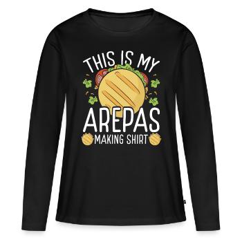 Arepas Maker Colombian Food Making Arepa - Women's Premium Organic Long Sleeve Shirt - black - Front - Julia (174cm)