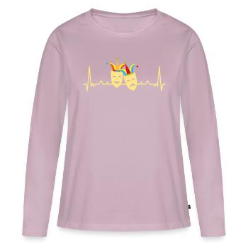 Carnaval Carnaval Confettis 5ème Saison Jeck - T-shirt manches longues Premium bio Femme - rose poudré - Devant - Julia (174cm)