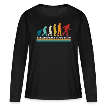 Eislaufen - Frauen Premium Bio Langarmshirt - Schwarz - Vorne - Julia (174cm)