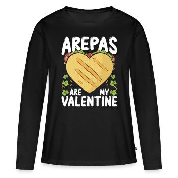 Le fabricant de nourriture colombien Arepas est ma Valentine - T-shirt manches longues Premium bio Femme - noir - Devant - Julia (174cm)