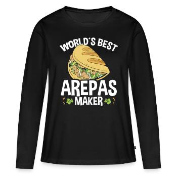 Cuisine colombienne Worlds meilleur Arepas MakerColombian F - T-shirt manches longues Premium bio Femme - noir - Devant - Julia (174cm)