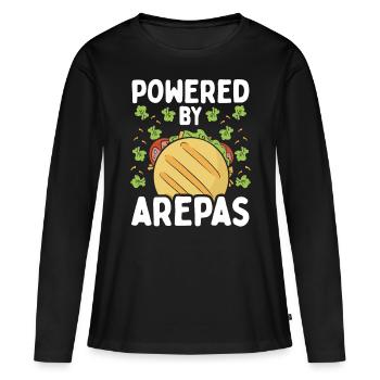 Cuisine traditionnelle colombienne alimentée par Arepas Lover - T-shirt manches longues Premium bio Femme - noir - Devant - Julia (174cm)