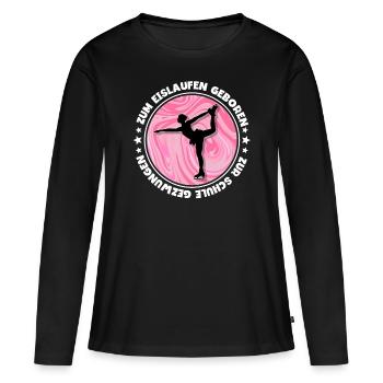 Eislaufen - Frauen Premium Bio Langarmshirt - Schwarz - Vorne - Julia (174cm)