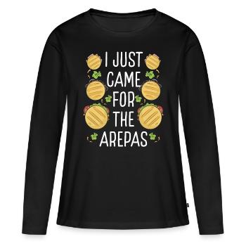 Cuisine colombienne Je viens de venir avant l’amoureux d’Arepas - T-shirt manches longues Premium bio Femme - noir - Devant - Julia (174cm)