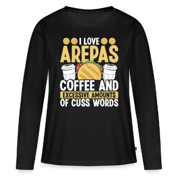Cuisine colombienne Arepas Maker Café Arepa Lover - T-shirt manches longues Premium bio Femme - noir - Devant - Julia (174cm)
