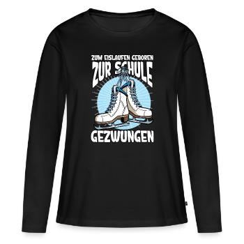 Eislaufen - Frauen Premium Bio Langarmshirt - Schwarz - Vorne - Julia (174cm)