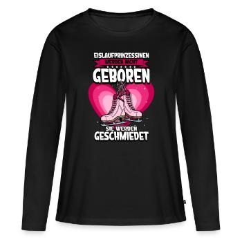 Eislaufen - Frauen Premium Bio Langarmshirt - Schwarz - Vorne - Julia (174cm)
