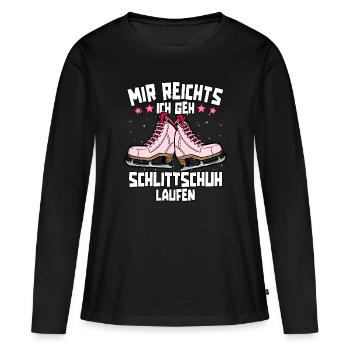 Eislaufen - Frauen Premium Bio Langarmshirt - Schwarz - Vorne - Julia (174cm)