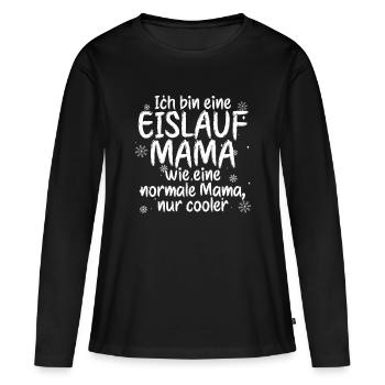 Eislaufen - Frauen Premium Bio Langarmshirt - Schwarz - Vorne - Julia (174cm)
