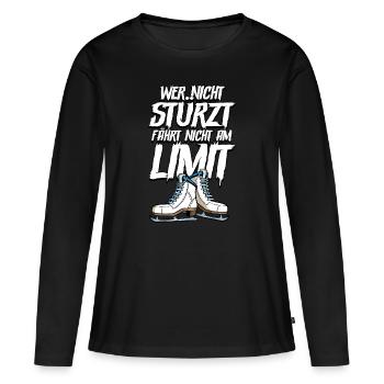 Eislaufen - Frauen Premium Bio Langarmshirt - Schwarz - Vorne - Julia (174cm)