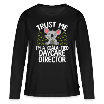 Enseignante de garde d’enfants Koala Directrice de la garderie - T-shirt manches longues Premium bio Femme - noir - Devant - Julia (174cm)