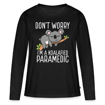 Technicien ambulancier Koala Urgence Médicale EMT - T-shirt manches longues Premium bio Femme - noir - Devant - Julia (174cm)