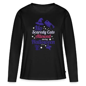 No anxious cats are allowed on Halloween - Women's Premium Organic Long Sleeve Shirt - black - Front - Julia (174cm)