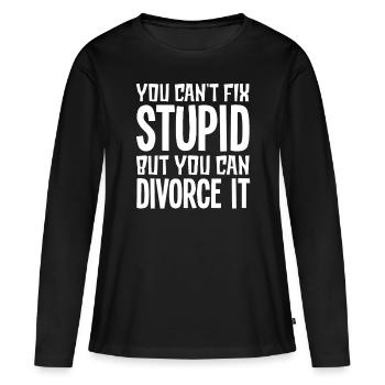 Scheidung - Frauen Premium Bio Langarmshirt - Schwarz - Vorne - Julia (174cm)