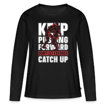 Catch Wrestling Continuez à pousser vers l’avant Lutteur - T-shirt manches longues Premium bio Femme - noir - Devant - Julia (174cm)