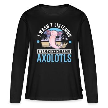 Axolotl Cadeau Queue Lurch - T-shirt manches longues Premium bio Femme - noir - Devant - Julia (174cm)