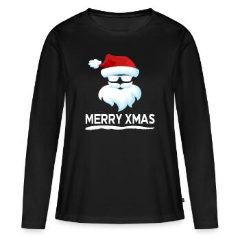 Santa Claus funny - Women's Premium Organic Long Sleeve Shirt - black - Front - Julia (174cm)