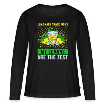 Vendeur de limonade stand de limonade - T-shirt manches longues Premium bio Femme - noir - Devant - Julia (174cm)