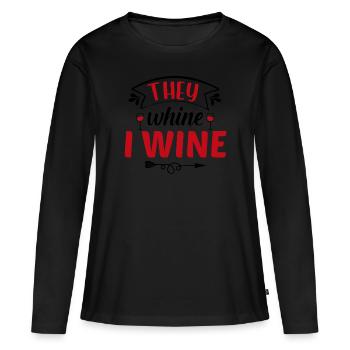 Ich Weine - Frauen Premium Bio Langarmshirt - Schwarz - Vorne - Julia (174cm)