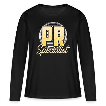 PR Spezialist Job Public Relations Beruf - Frauen Premium Bio Langarmshirt - Schwarz - Vorne - Julia (174cm)