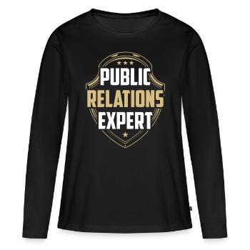 Public Relations Expert Job PR Profession - Women's Premium Organic Long Sleeve Shirt - black - Front - Julia (174cm)