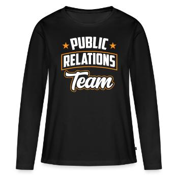 Team Öffentlichkeitsarbeit Public Relations Job PR - Frauen Premium Bio Langarmshirt - Schwarz - Vorne - Julia (174cm)