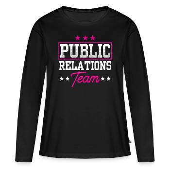 Team Öffentlichkeitsarbeit Job PR Public Relations - Women's Premium Organic Long Sleeve Shirt - black - Front - Julia (174cm)